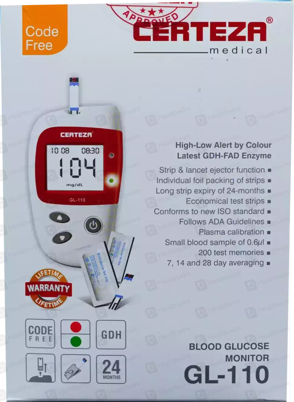 CERTEZA_GL110_METER__1 Certeza GL 110 Blood Glucose Monitor - Image 1