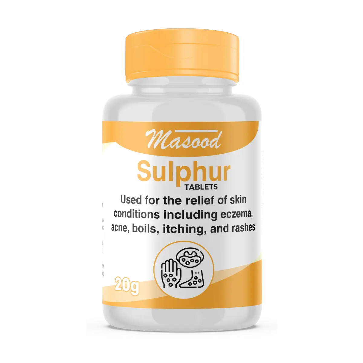 Sulphur_-_Homoeopathic_Tablets_by_Masood Sulphur 3X Tablets - Image 1